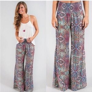 Show Me Your Mumu multicolor funky sheer paisley pants size medium
